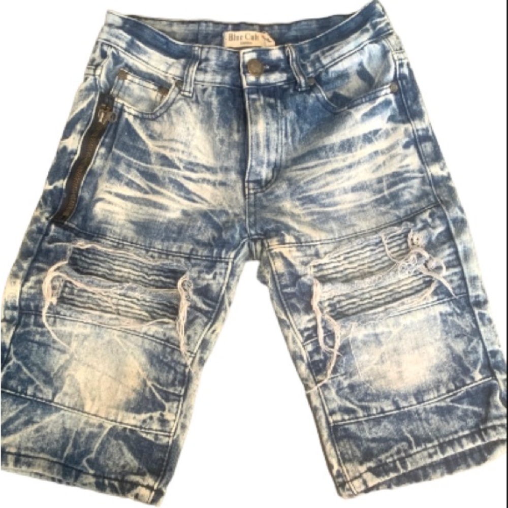Blue Cult Distressed Ripped Blue Denim Jean Shorts Size 12